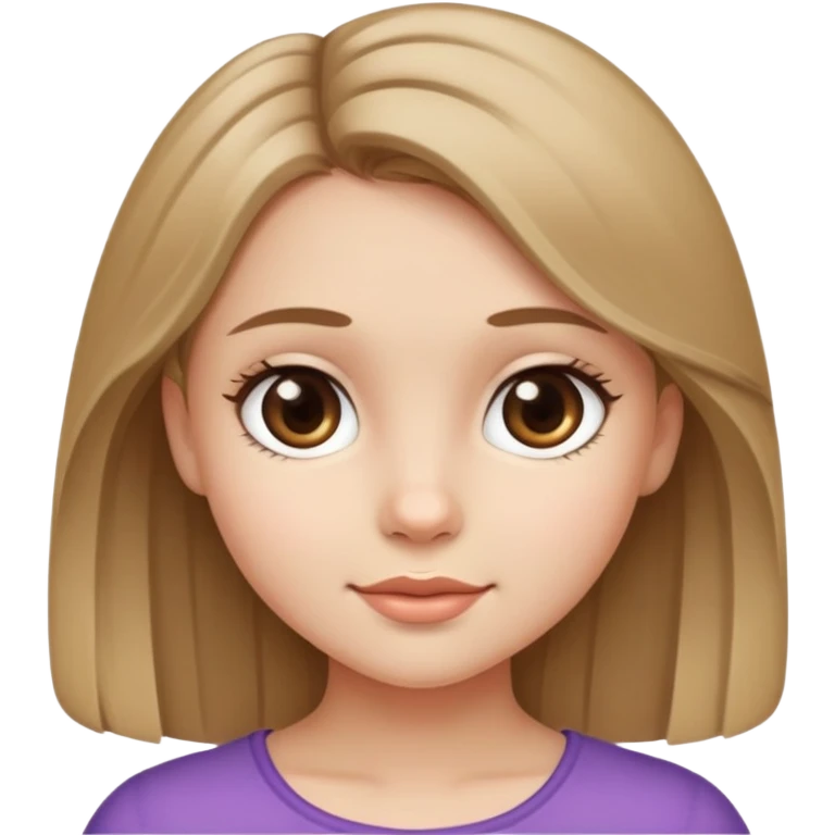 Young girl emoji with dark blonde hair looking cute and pretty emoji