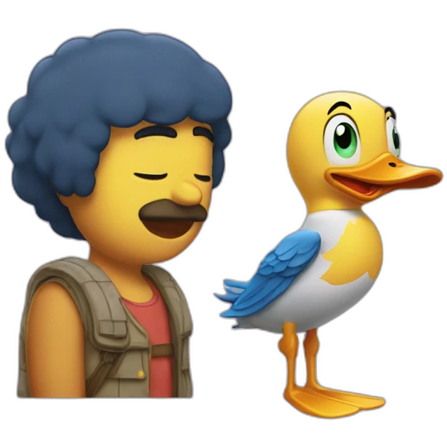 Bob l'éponge avec un canard emoji