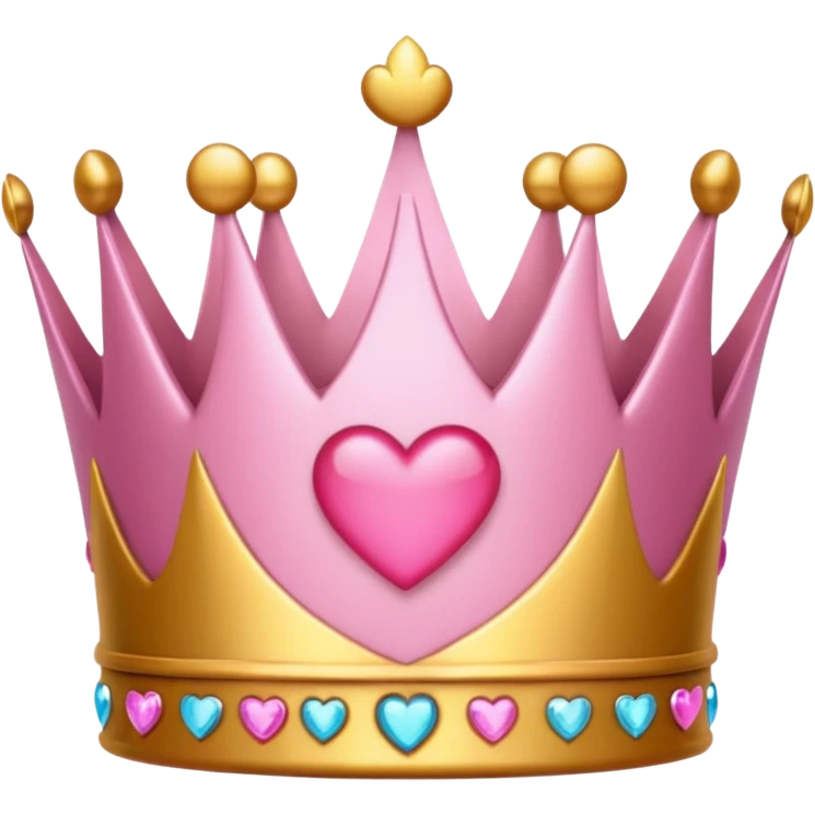 Crown little pink with heart emoji
