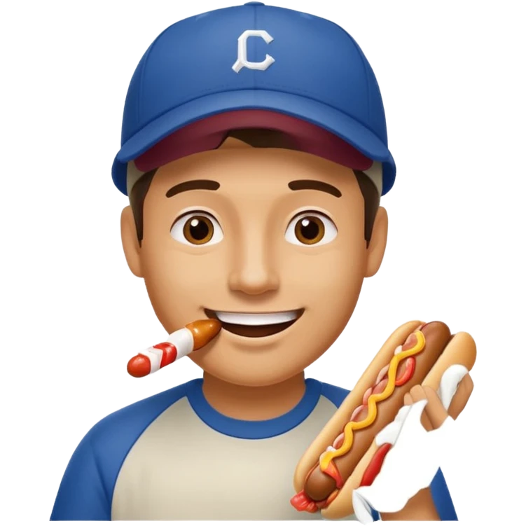 man eating hotdog emoji