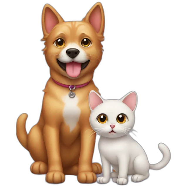 Cat and dog emoji