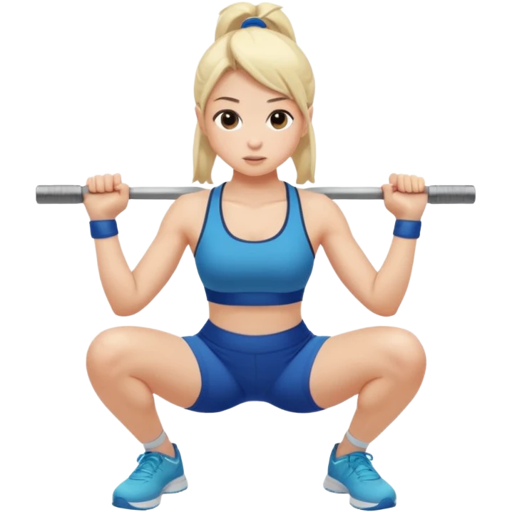 girl doing squat emoji