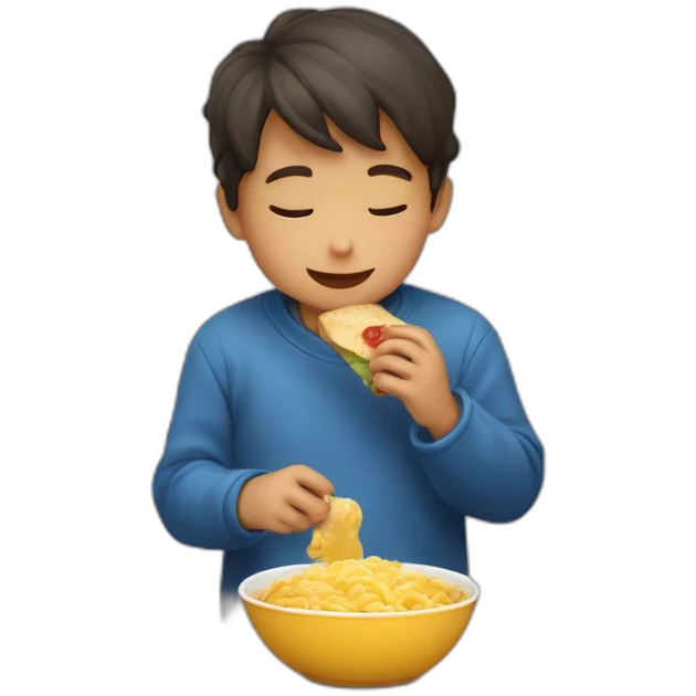 Niño comiendo moco emoji