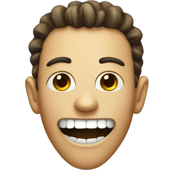 face with scary smile and an elongated jaw emoji