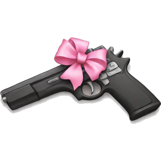 gun with a pink bow on it emoji