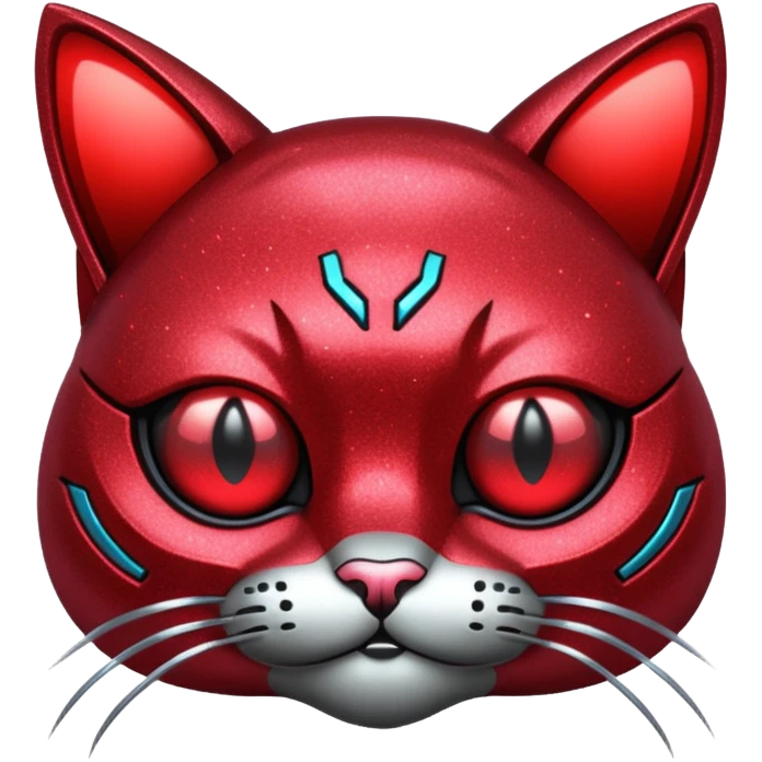 red glitter cyberpunk cat emoji
