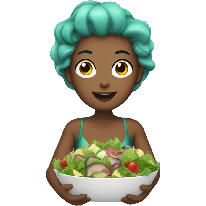 Mermaid eating salad emoji