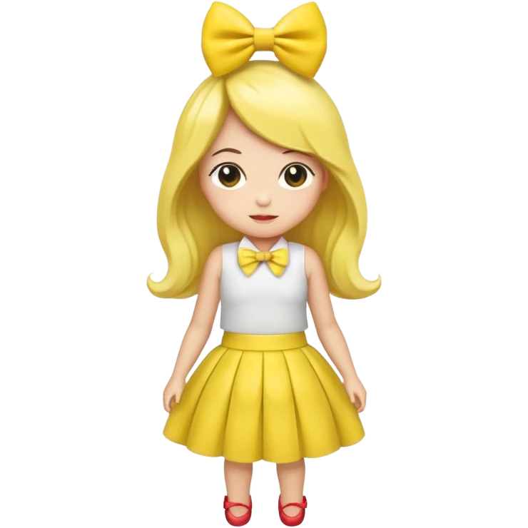 Lemon fruit wearing skirt and hairbow emoji