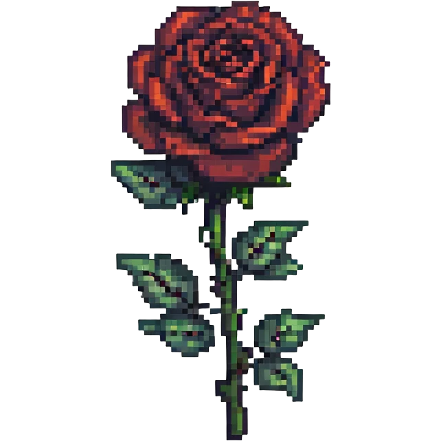 black rose pixel art emoji