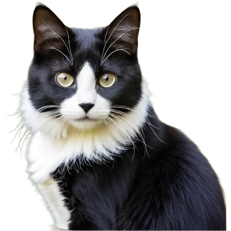 вислоухий черный кот с миндалевидными глазами emoji