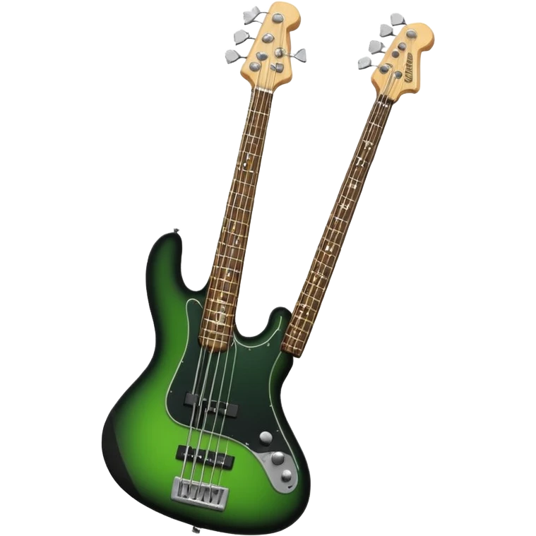Electric Bass guitar black band green emoji