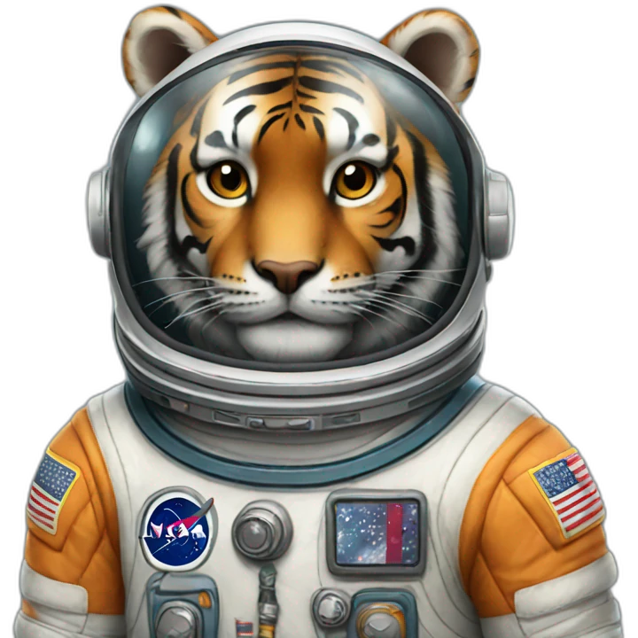 Astronaut Tiger emoji