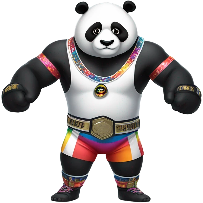 Panda that’s a wrestler ￼ emoji
