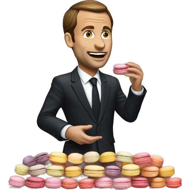 Macron qui mange des macarons  emoji