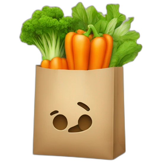 Logotipo bolsa con verduras emoji