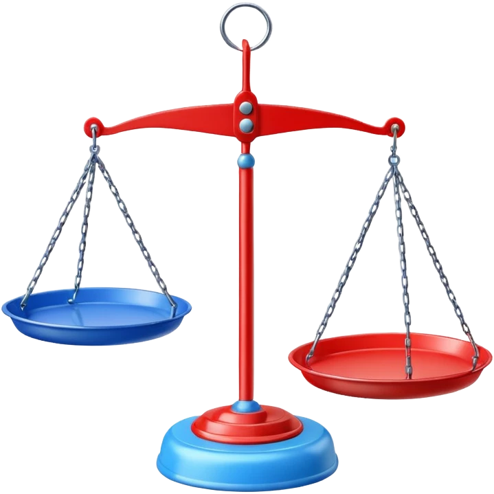 Hanging Balance Scale red blue  emoji