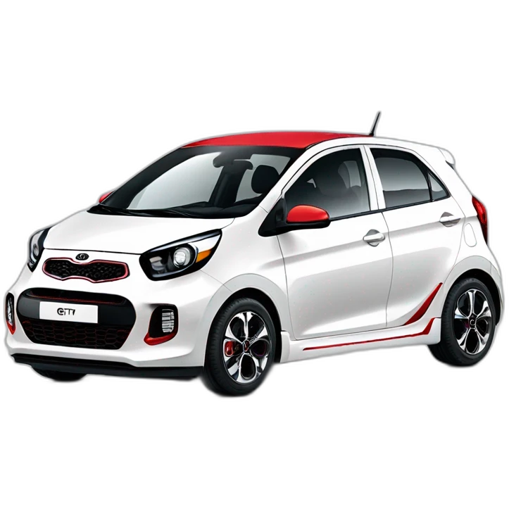 Kia Picanto GT line blanco con detalles rojo emoji