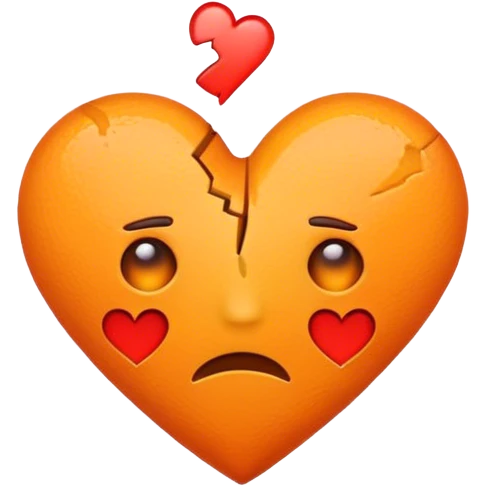 Make the regular red broken heart emoji Orange emoji