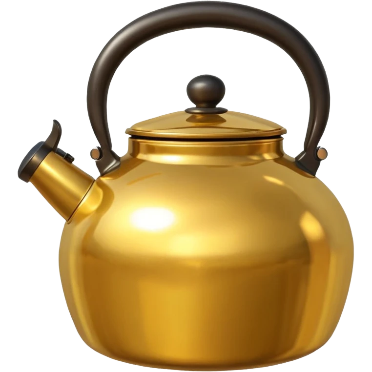 golden round and very big kettle with small kettle on top emoji