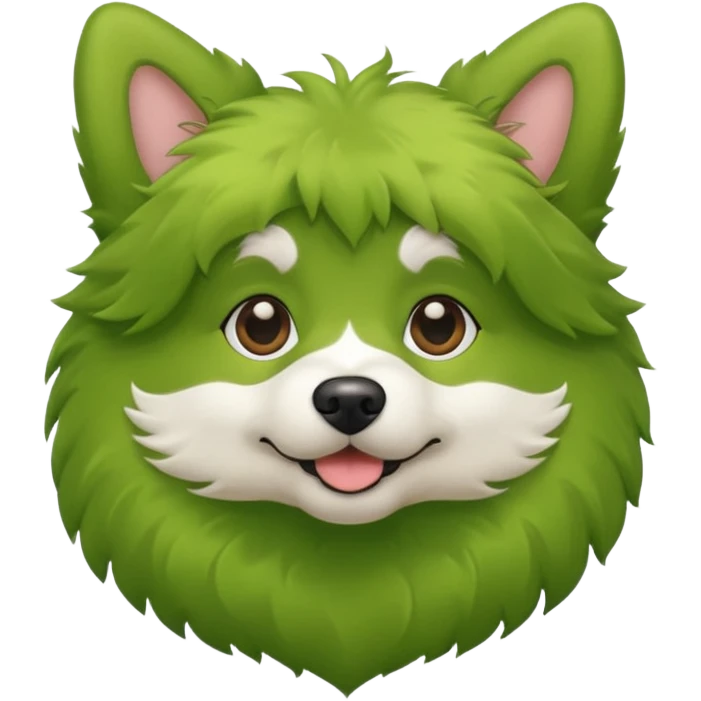 make the dogs fur green emoji