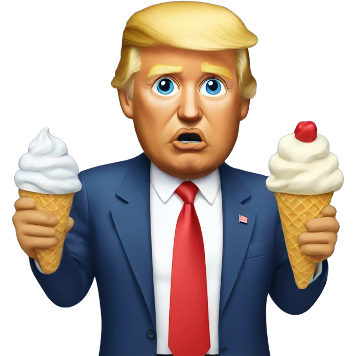 Trump eating ice cream emoji
