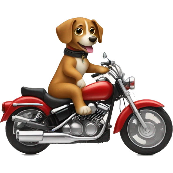 winner dog riding on a motorcycle  emoji