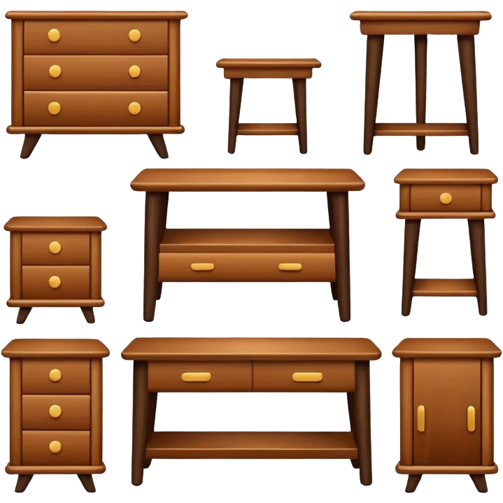 fancy modern wooden furniture set emoji