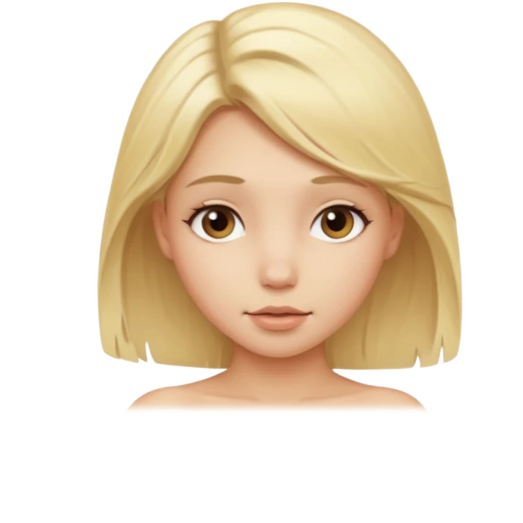 Nude girl blonde hair emoji