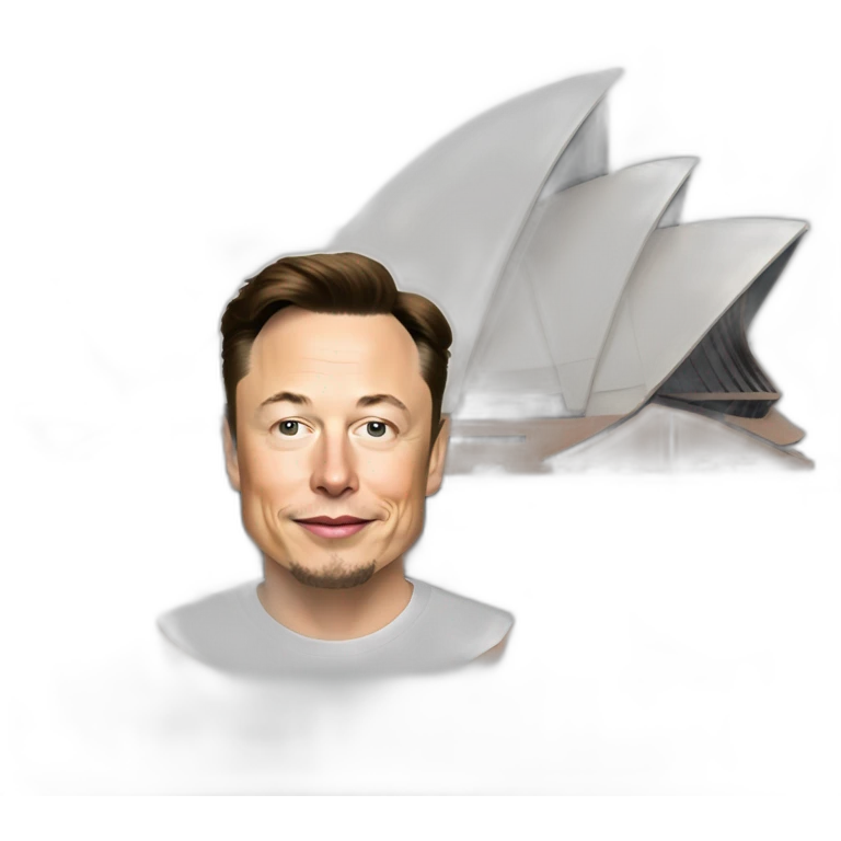 Elon musk with opera house emoji