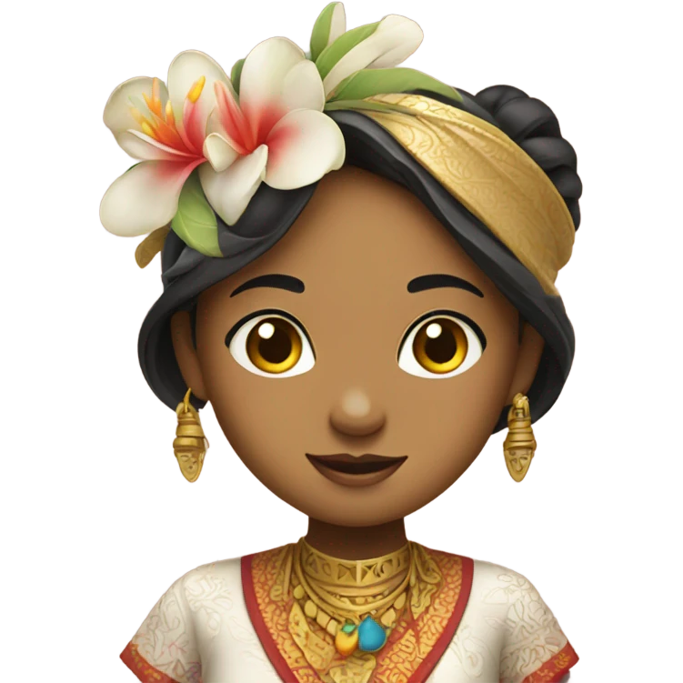 girl dressed in traditional Balinese clothing emoji