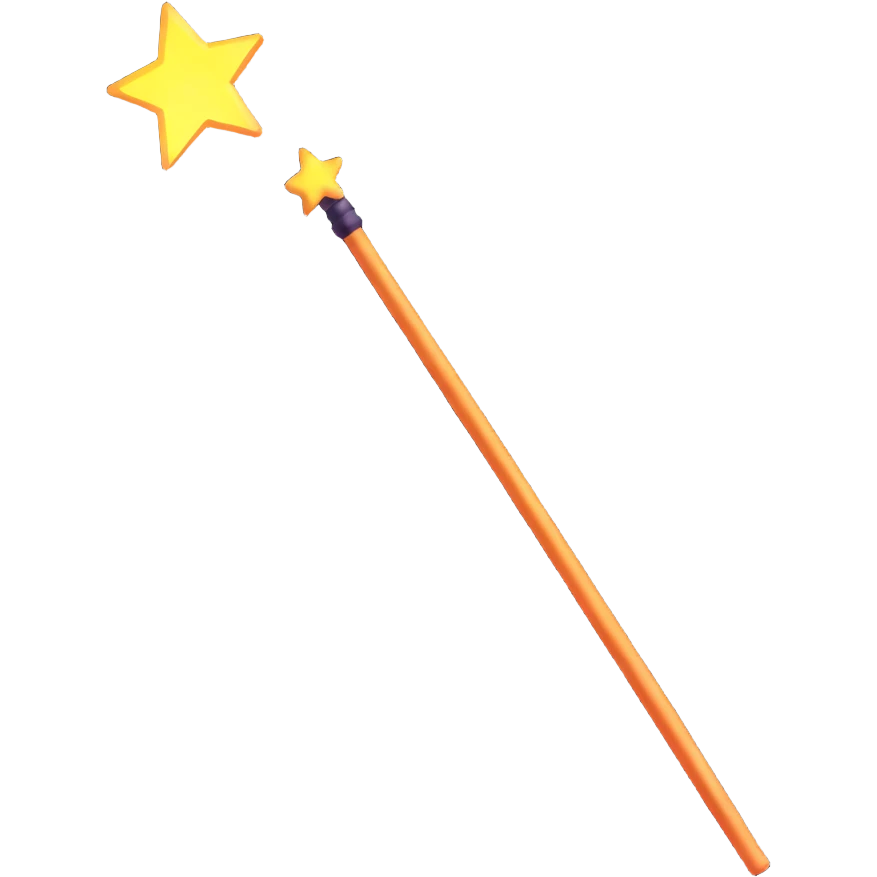 magic wand with glowing tip emoji