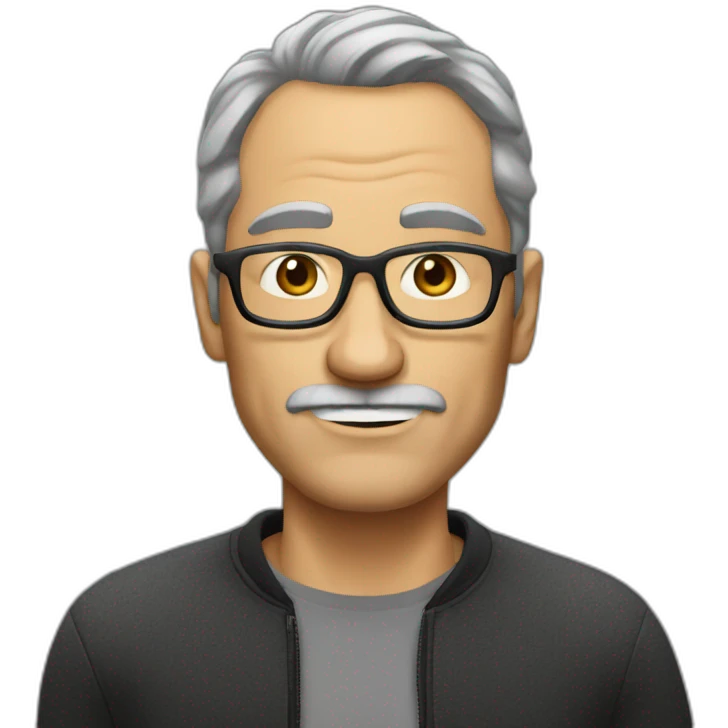 Middle-aged hacker no mustache emoji