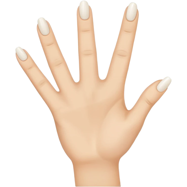 hand gesture with two fingers up, white nails, normal emoji style emoji