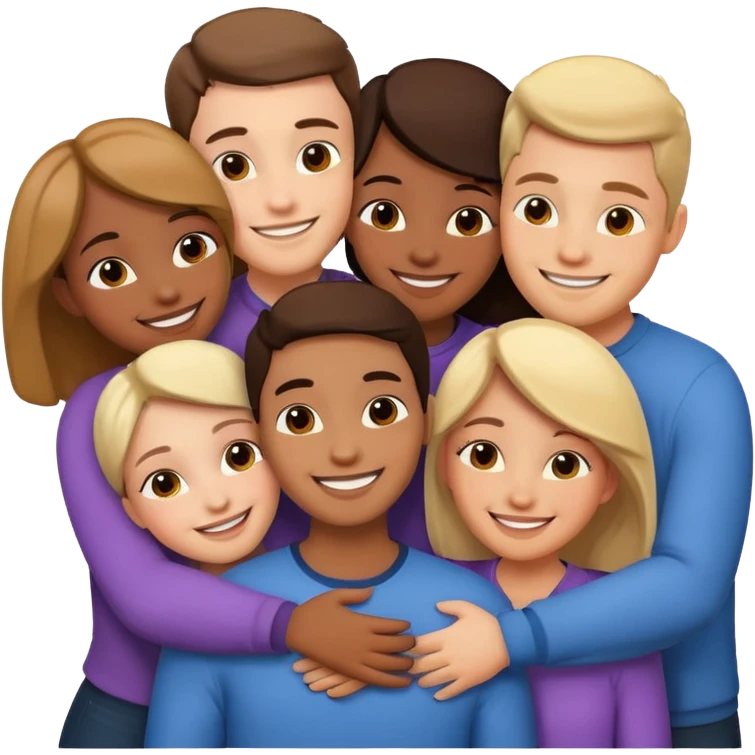 Group of friends hugging emoji