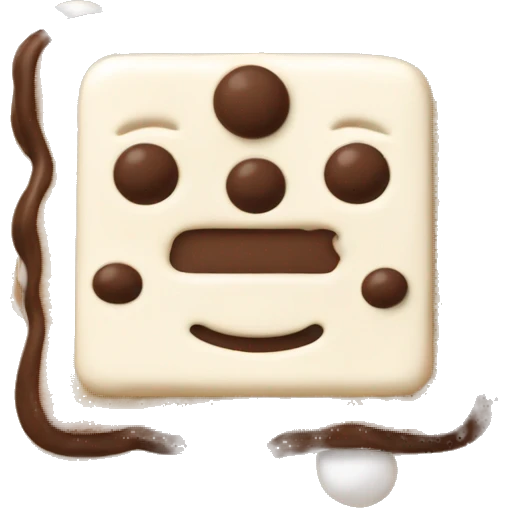 A graham cracker sandwich with melted marshmallow and chocolate in the center emoji