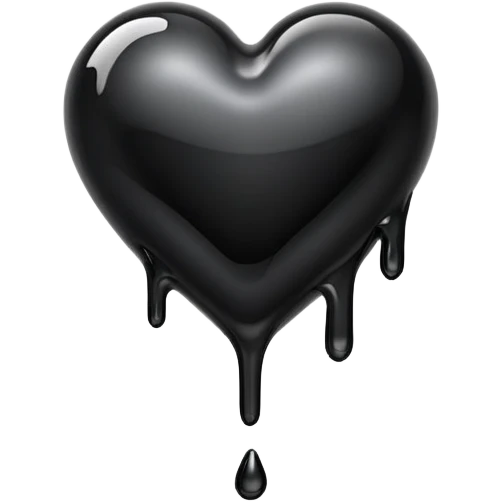 Melting black heart emoji