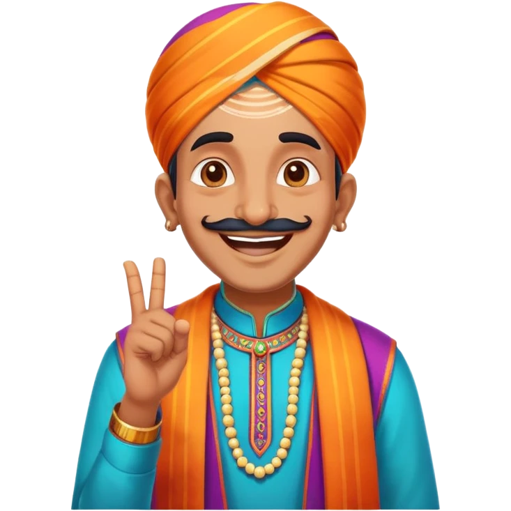 happy tall Indian person celebrating a big life win, joyful expression, vibrant colors emoji