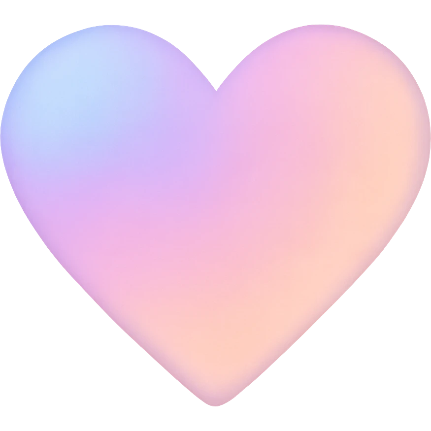 heart with a soft pastel gradient, digital illustration, no background emoji