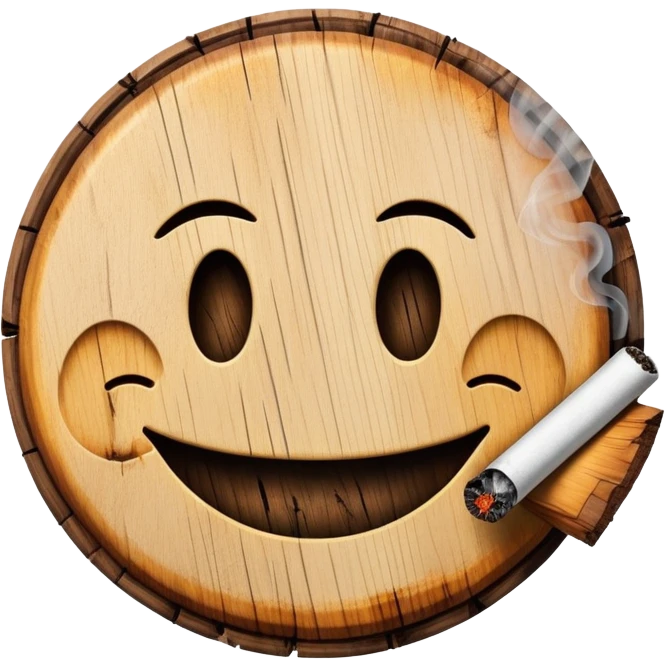 Smiley smoking wood emoji