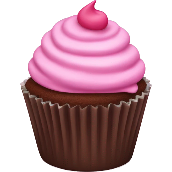 Pink chocolate cupcake emoji