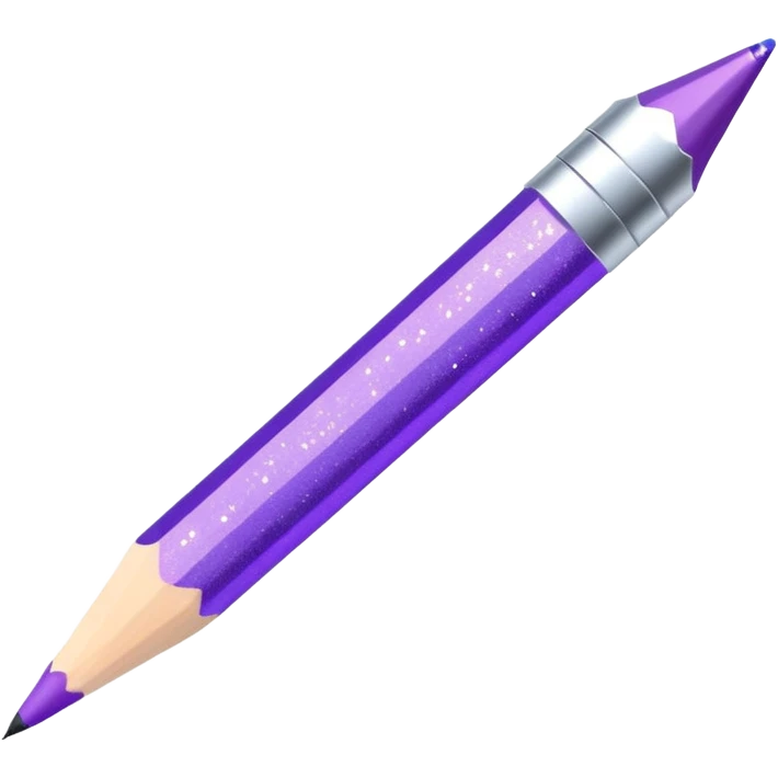 Glitter Purple and Cian pencil hand write  emoji