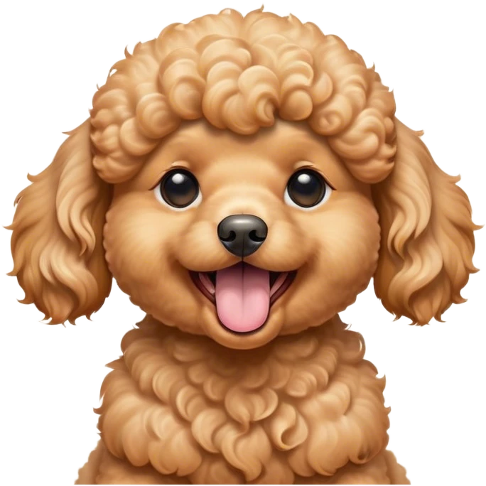 Cinematic Cute Yawning Apricot Poodle Portrait Emoji, Head tilted slightly with a dramatic, wide-open yawn, displaying a soft, curly apricot Fur with delicate texture, floppy ears slightly drooping, round warm eyes barely open in drowsy contentment, Simplified yet irresistibly adorable features, highly detailed, glowing with a soft, cozy glow, high shine, relaxed yet expressive, stylized with a touch of whimsy, bright and endearing, soft glowing outline, capturing the essence of a sleepy yet affectionate companion, so drowsy it feels like it could stretch right out of the screen and curl up for a nap! emoji