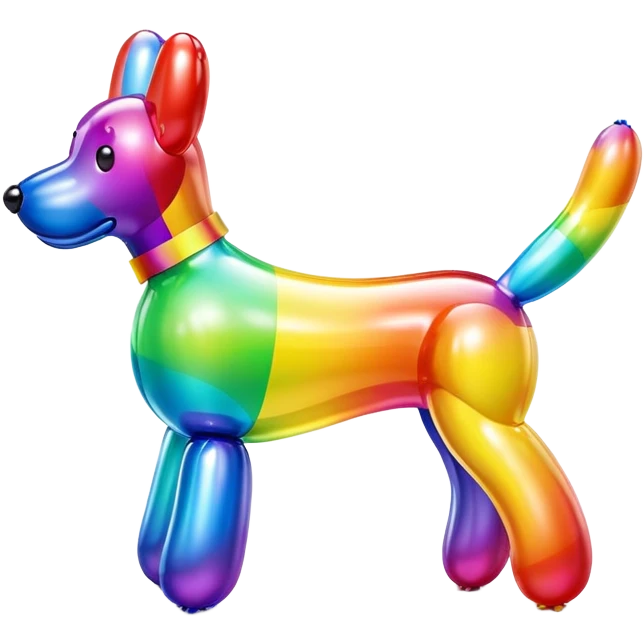 rainbow baloon dog emoji
