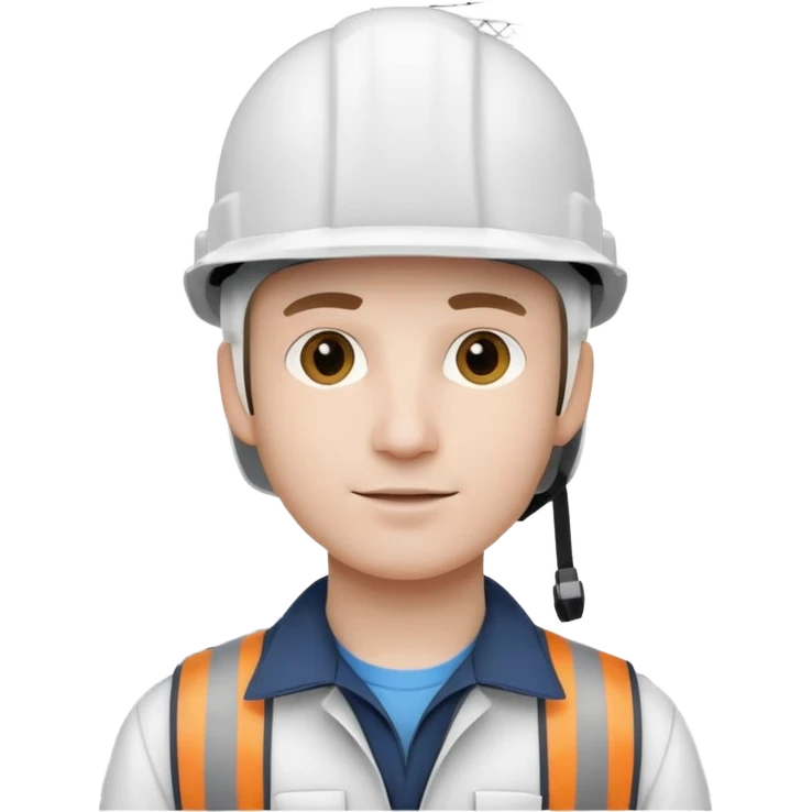 White helmet wearing man who is in civil engineering field visit  Text size for bio in tik tok emoji