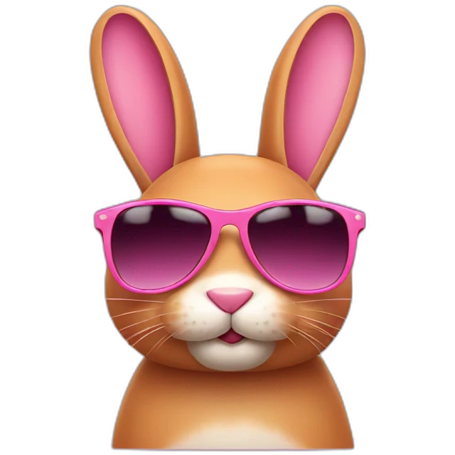 pink rabbit wearing sunglasses emoji