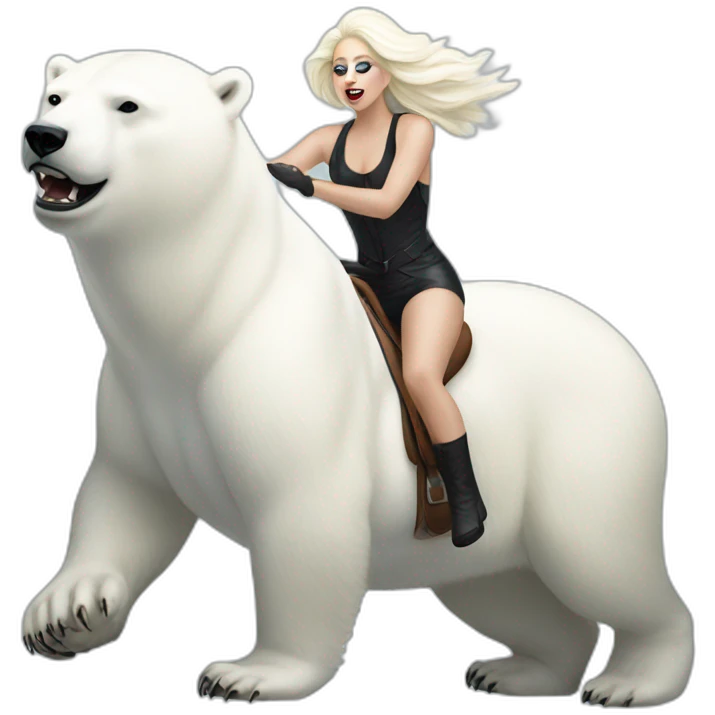 chromatica Lady Gaga riding Polar Bear emoji