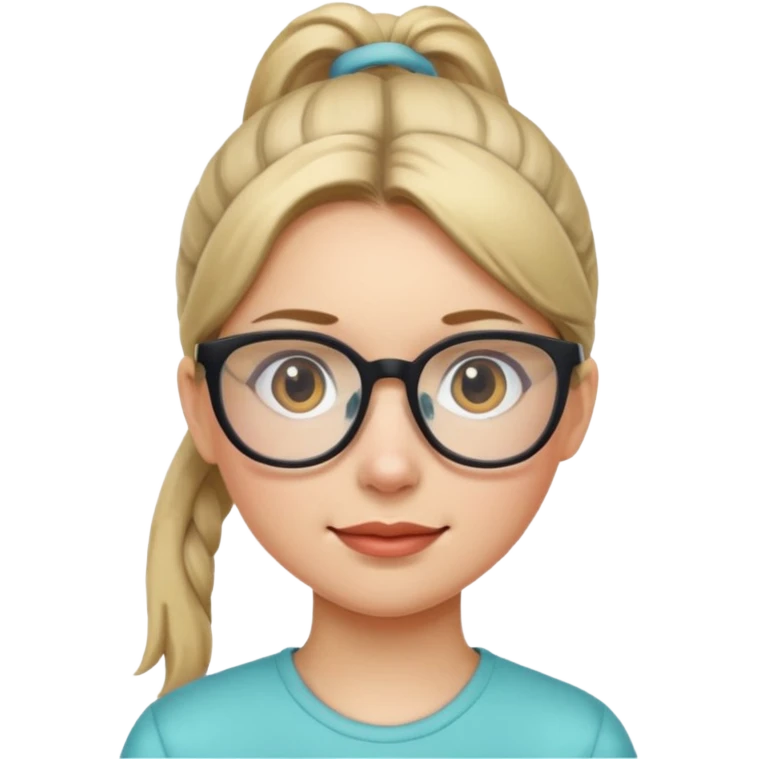 Ponytail Girl with Glasses emoji