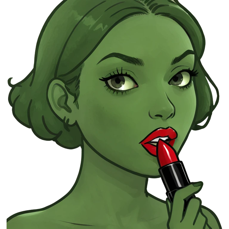 girl putting on lipstick  emoji