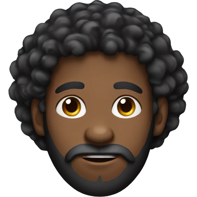 curly head with beard and goat tee black man emoji