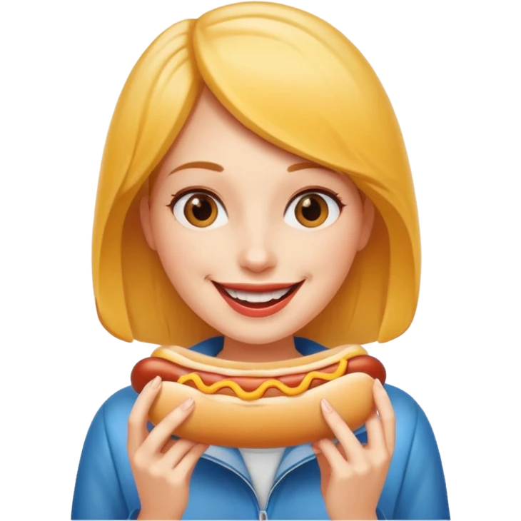 woman eating hot dog  emoji